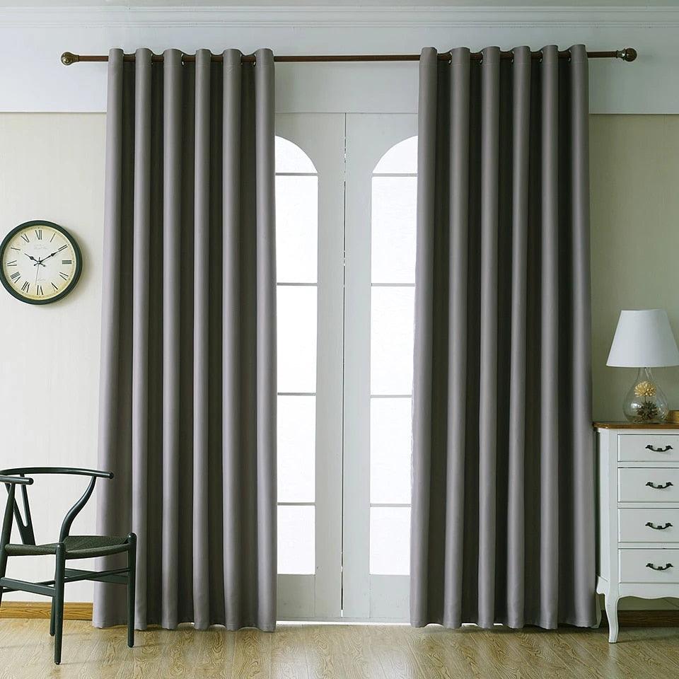 2 PC Plain Dyed Eyelet Curtains with lining-Charcoal Grey - 99 Bedding Store