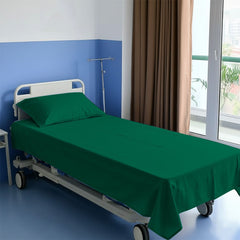 Plain Cotton Hospital Green Flat sheets