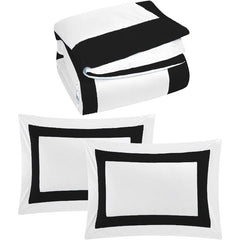 White And Black Luxury Multi Box Egyptian Cotton Duvet Set - 99 Bedding Store