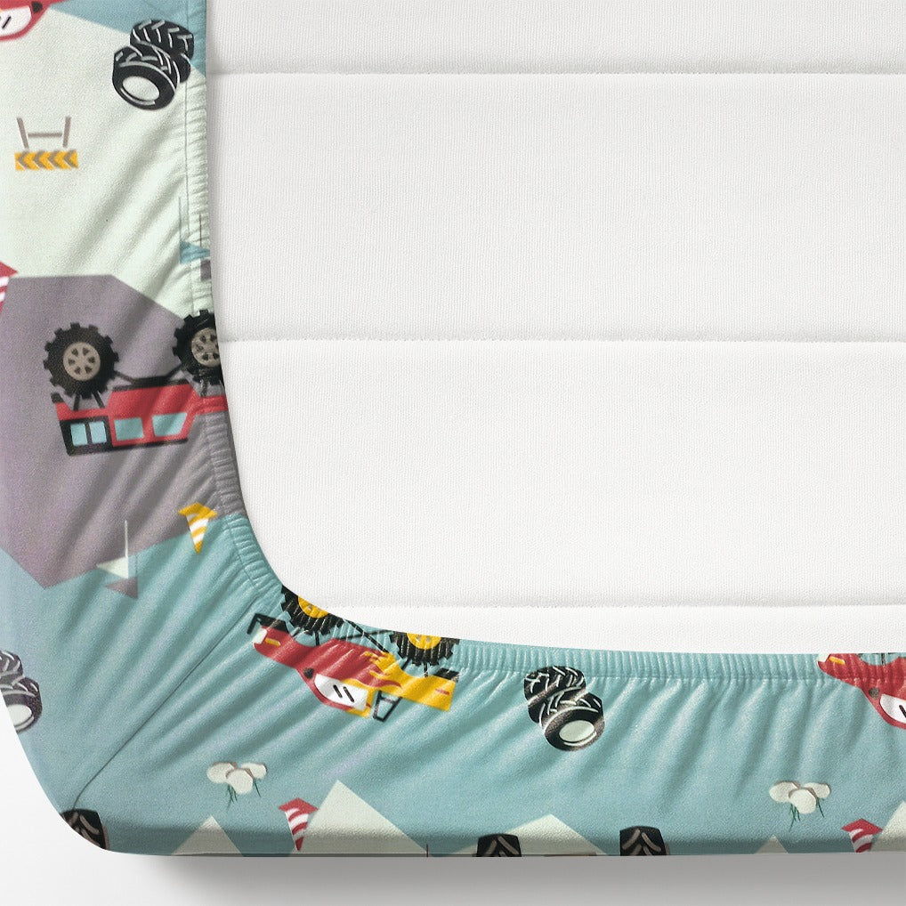 Moter Car Printed Kids Fitted Sheet set