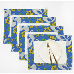 Cotton Table Mat Set With Printed border- Brockedblad