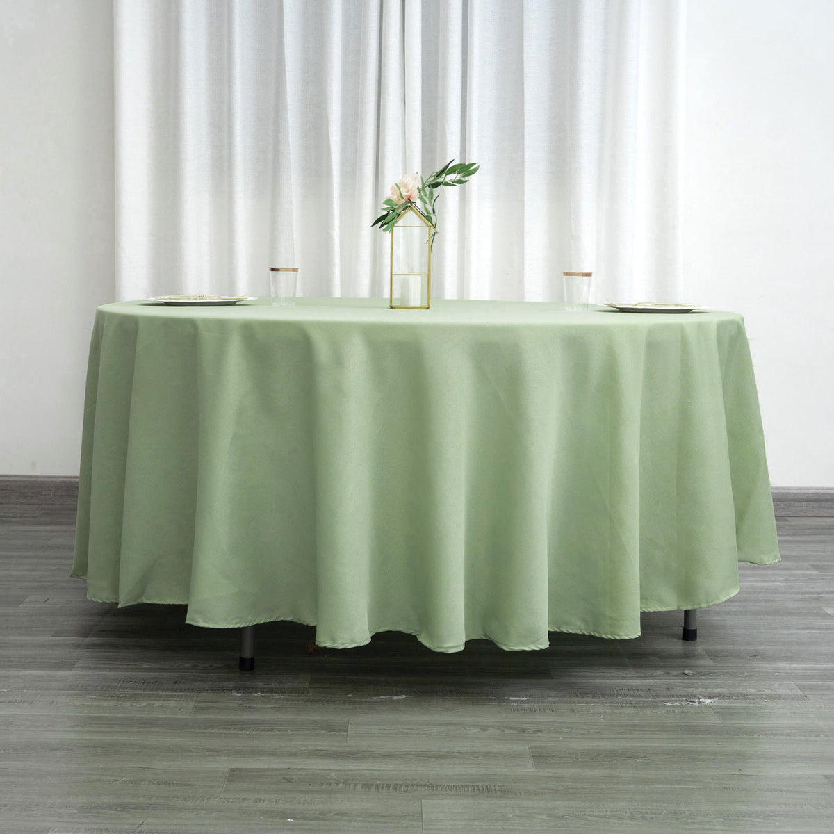 Decorative Cotton Round Tablecloth - Sage Green