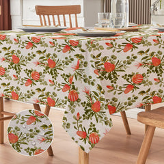 Waterproof Cotton Reversible Dinning Set - Orange Roses - 99 Bedding Store