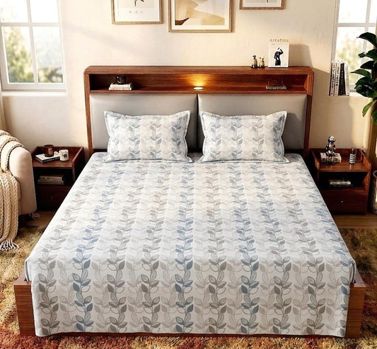 Lavender Printed Double Bed sheet