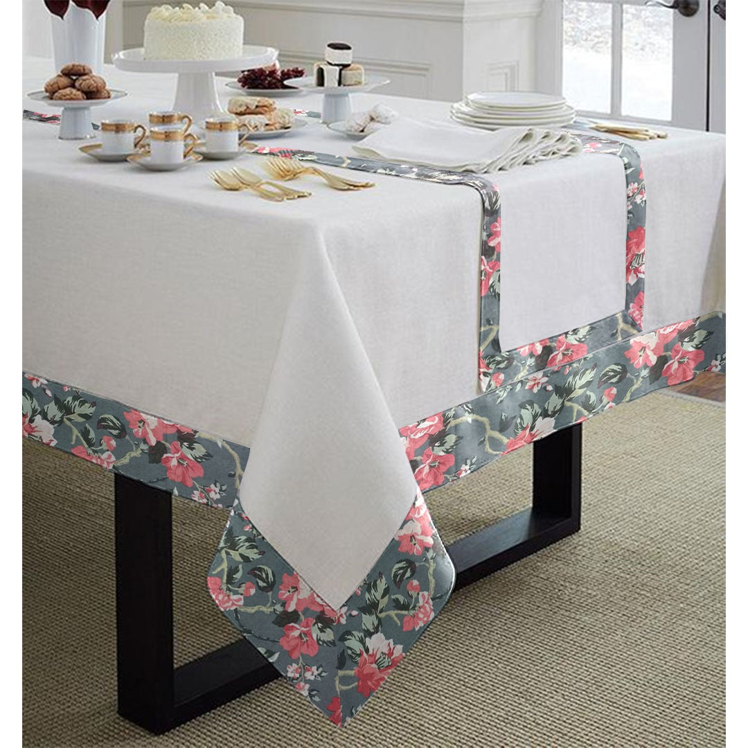 Cotton Tablecloth With Printed Bordered -