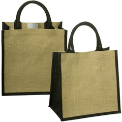 Pack of 2 Jute Tote Shopping  Bag With Color gazette