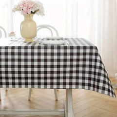 Waterproof Decorative Printed Cotton Table cover -Black Check - 99 Bedding Store