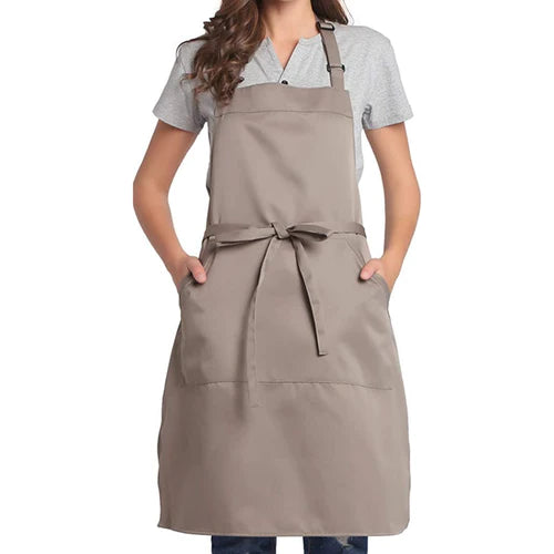 100% Cotton Apron For Kitchen - Dark Beige - 99 Bedding Store