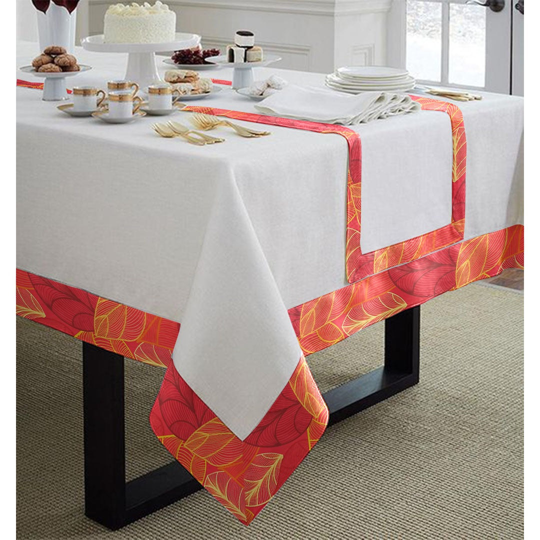 Cotton Tablecloth With Printed Bordered -
