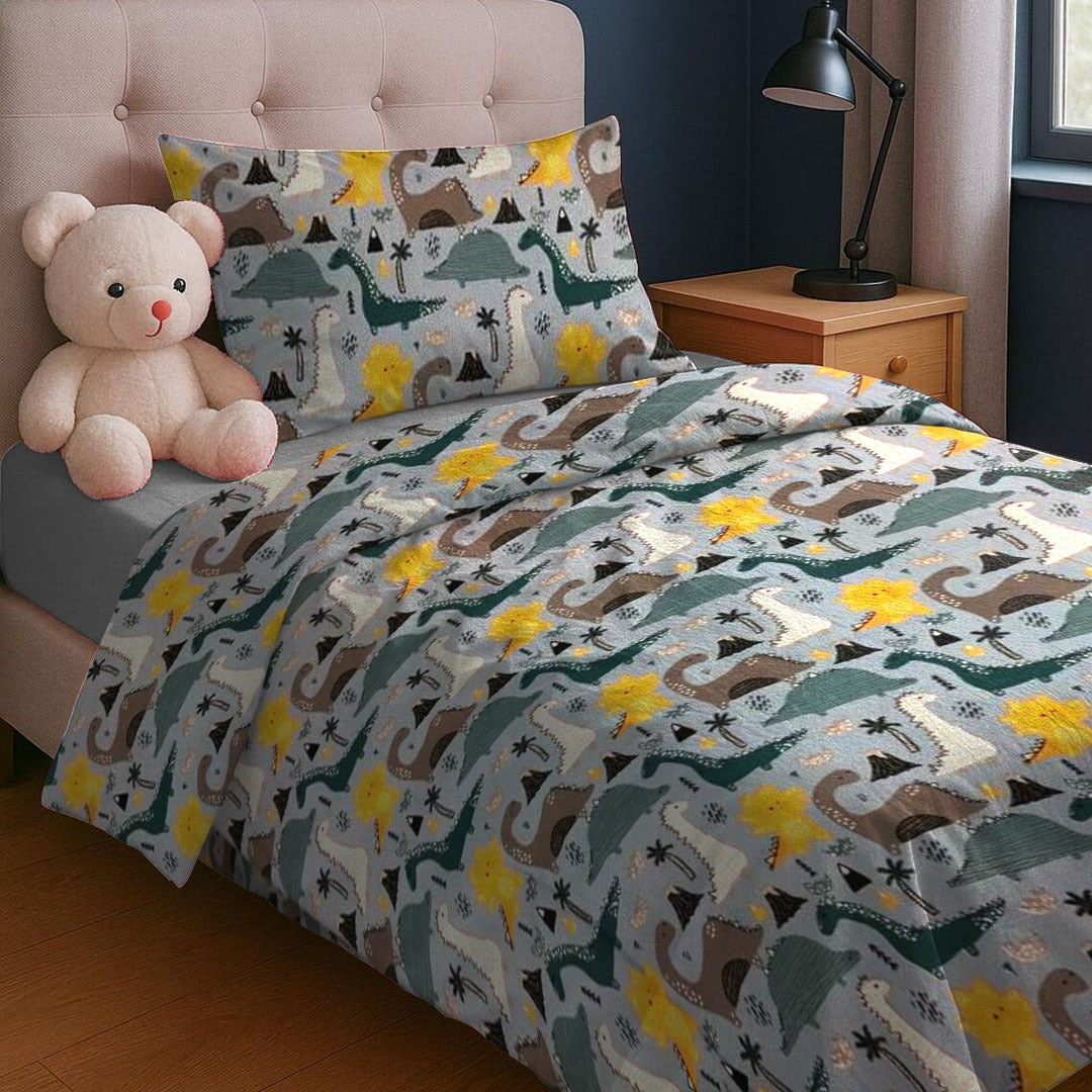 Printed Kids Duvet Cover Set - The Dino