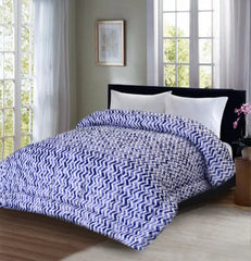 Blue Zigzag Reversible Printed Comforter - 99 Bedding Store