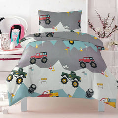 Moter Cars Printed Kids Comforter set