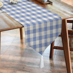 Waterproof Cotton Dinning Set - Blue Checked - 99 Bedding Store