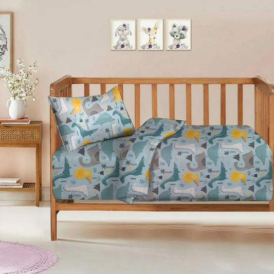 3 Pcs Printed Baby cot set -jurassic world