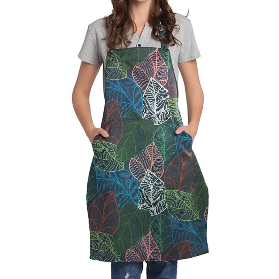 Printed Cotton Apron  - Abis Green