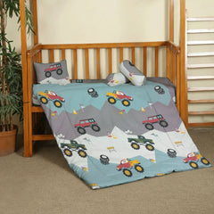 6 Pcs Printed Baby cot set- Moter Car