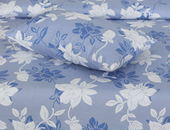 Printed Double Bed sheet Set Rose Garden Blue