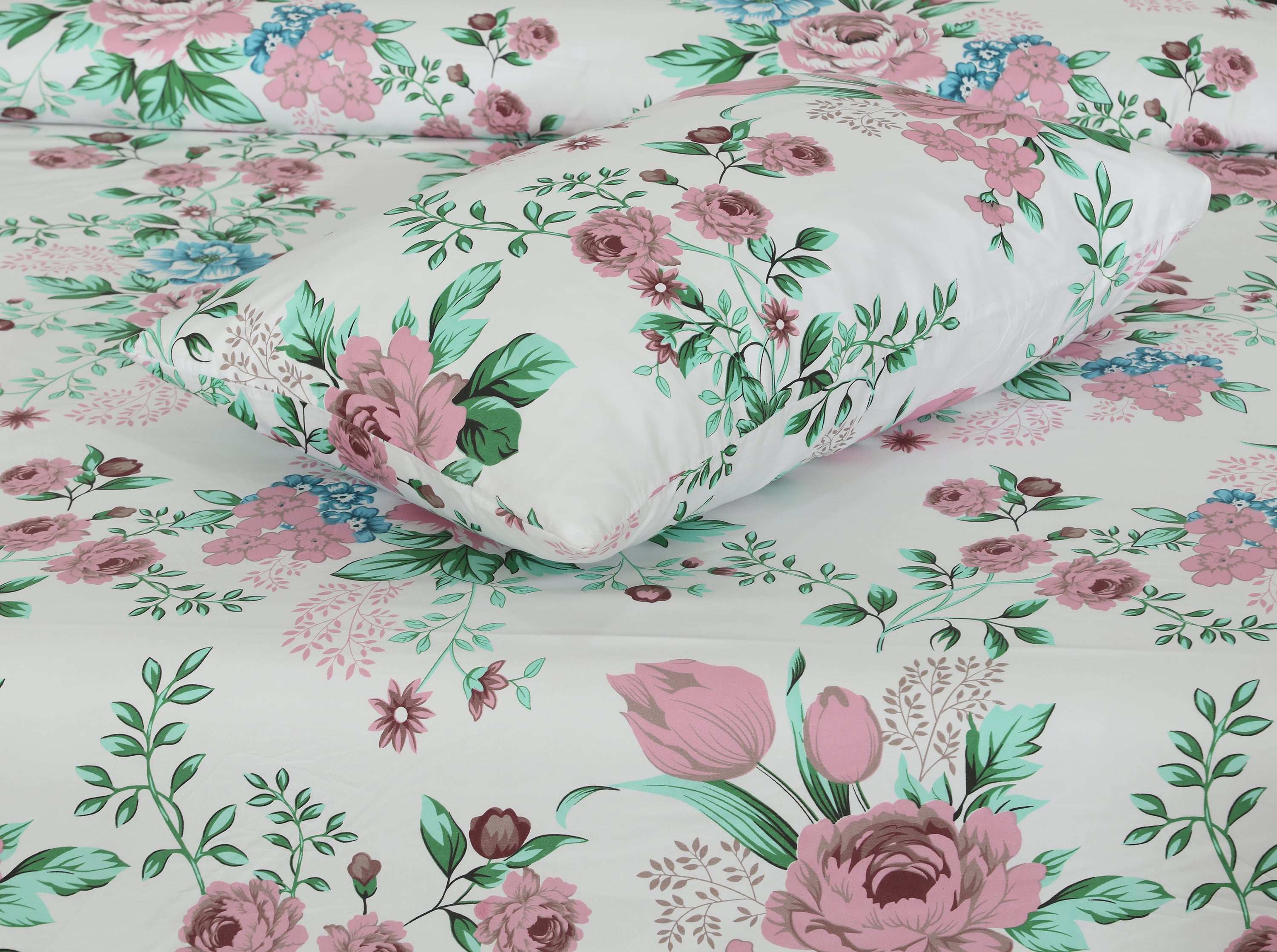 Printed Double Bed sheet Rosewood Flowers