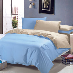 Plain Dyed Reversible Cotton Duvet Cover 8 pcs Set - 002