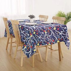 Decorative Printed Cotton Table Cover Blue Blosom