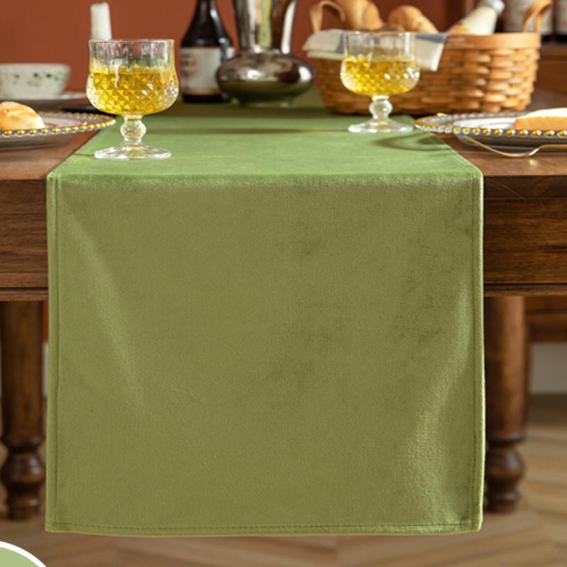 7 Pcs Velvet Table Runner Set- Teal Green - 99 Bedding Store