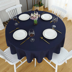 Decorative Cotton Round Tablecloth - Navy