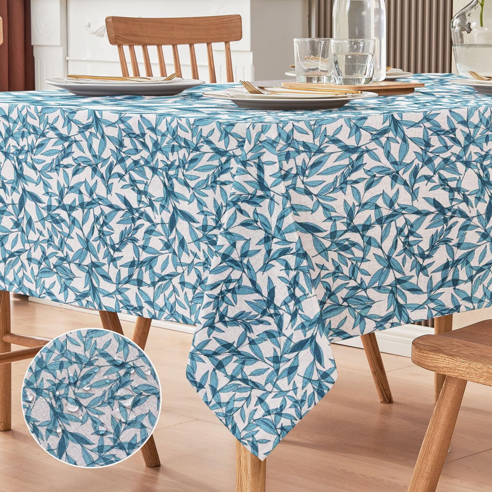 Waterproof Decorative Printed Table cover - Green Leaf - 99 Bedding Store