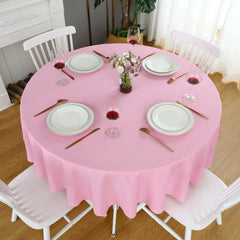 Decorative Cotton Round Tablecloth - Pink