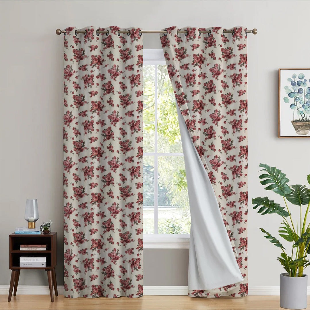 ROSE GARDEN PRINTED BLACKOUT CURTAIN - 99 Bedding Store