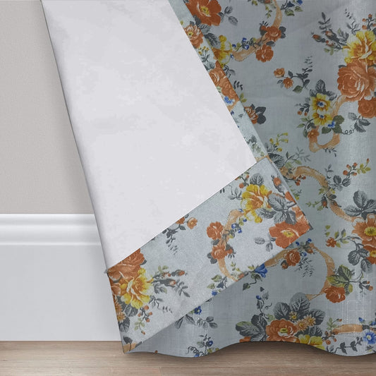 2 PCS PRINTED BLACKOUT CURTAIN ROSE GARDEN BEIGE