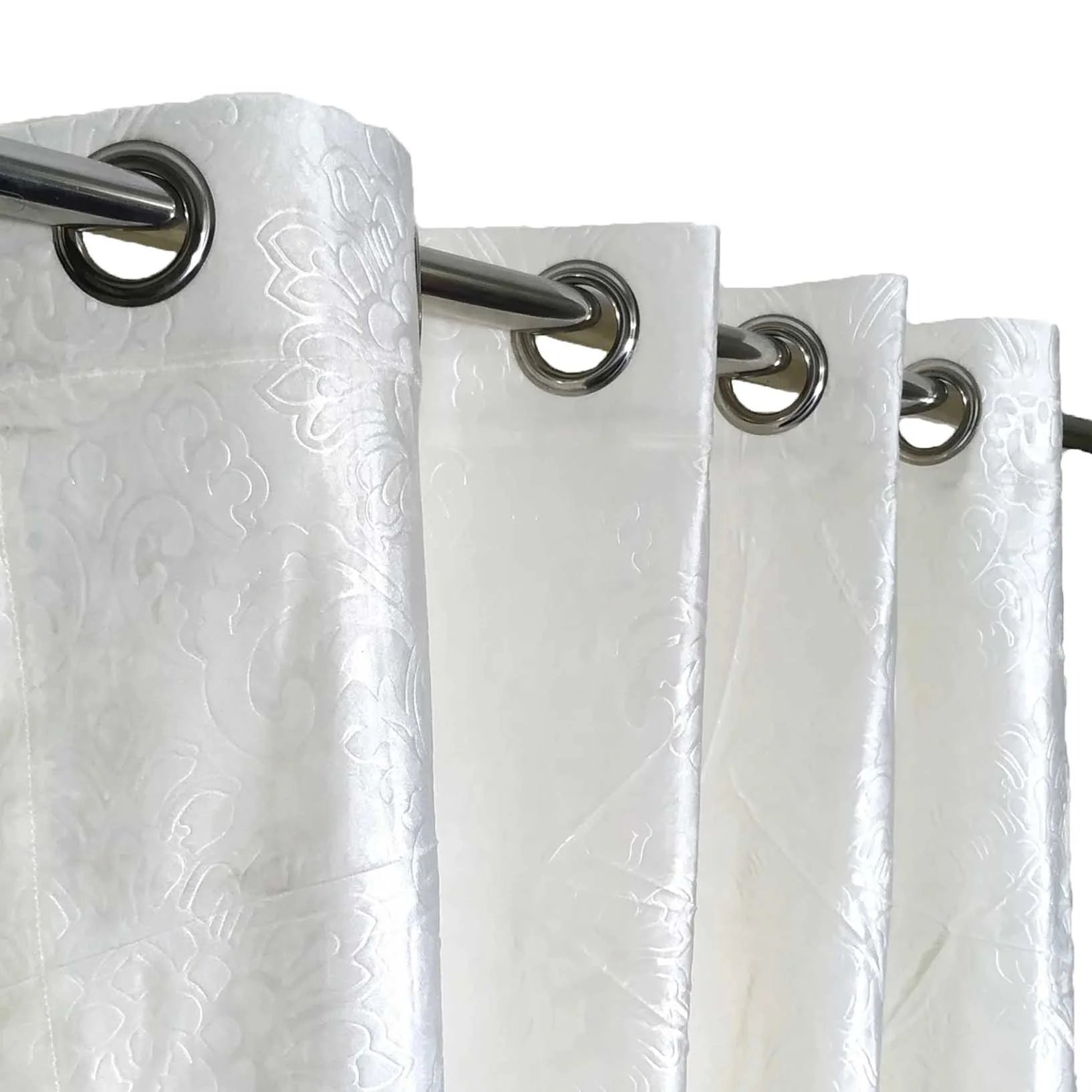 Branched Leaves Embossed Velvet Curtains Pair
