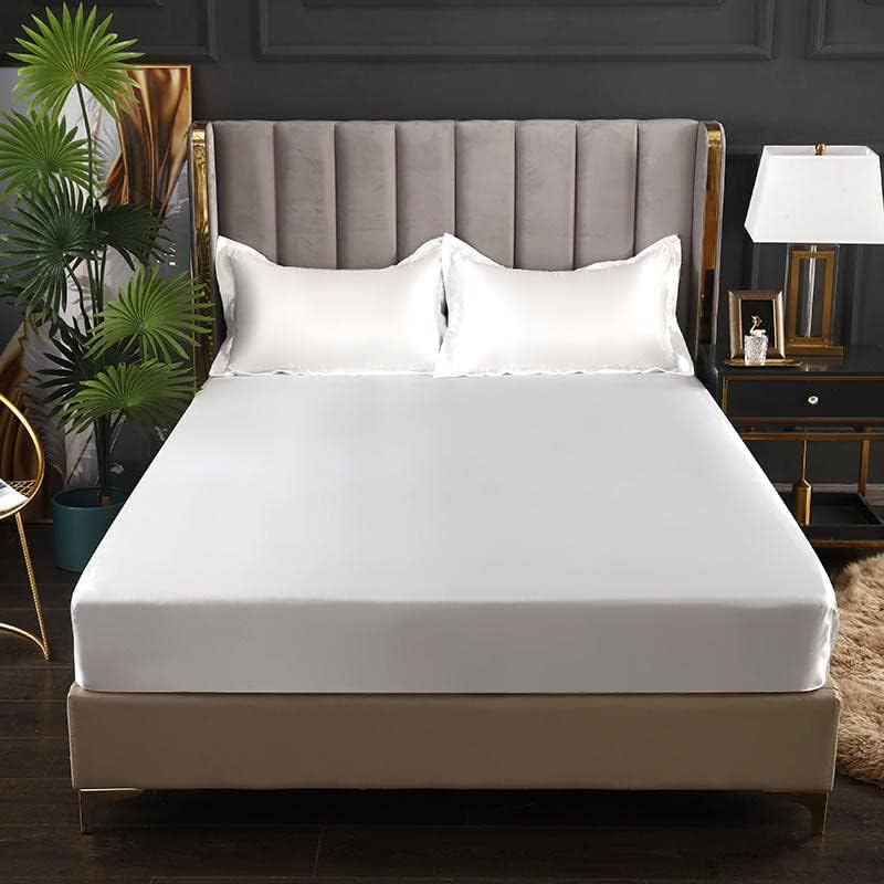 Luxury Egyptian Cotton Satin Fitted Sheet Set - White - 99 Bedding Store