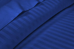 Luxury Strip Satin Bed sheet Set - Royal Blue - 99 Bedding Store