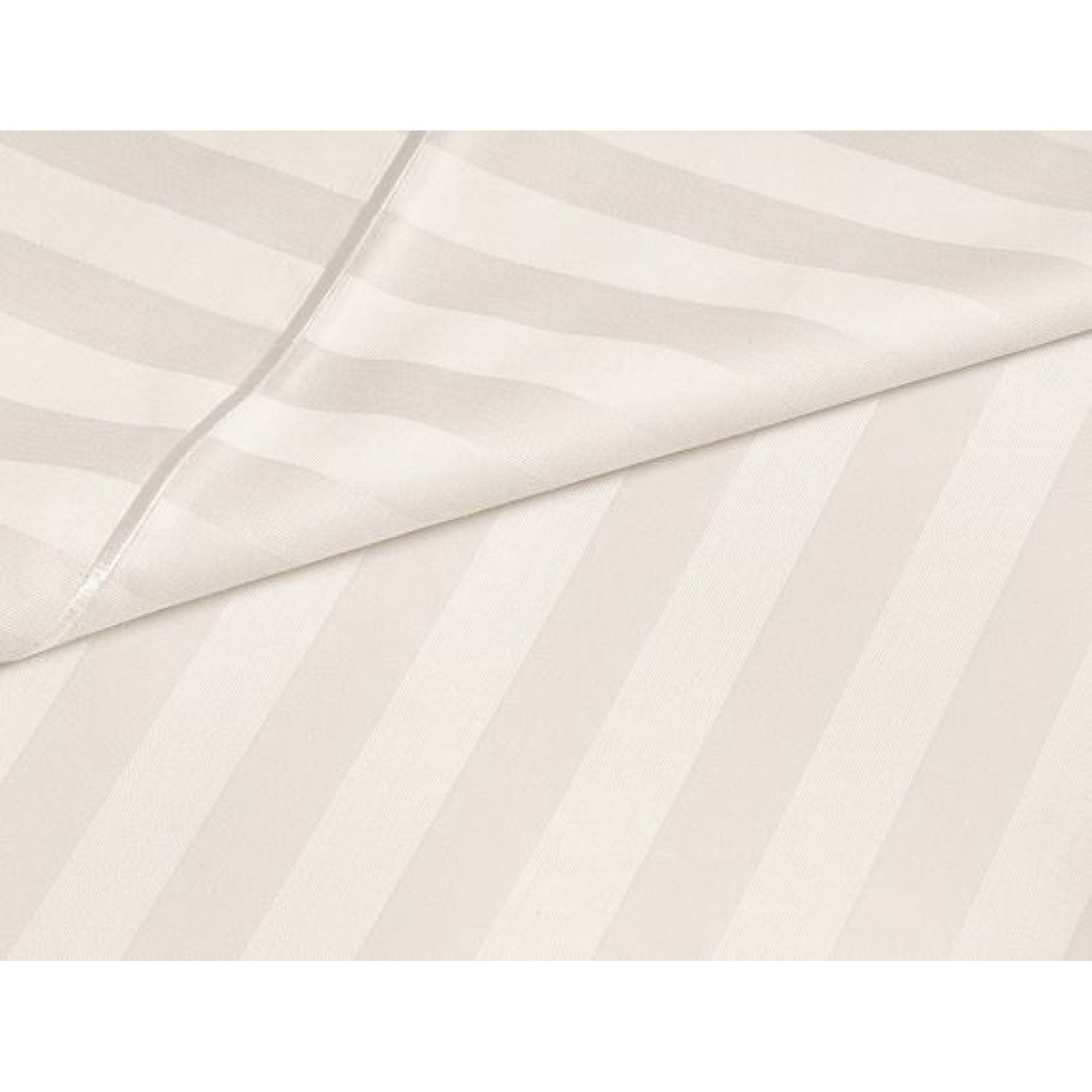 Luxury Strip Satin Bed sheet Set - Off White - 99 Bedding Store