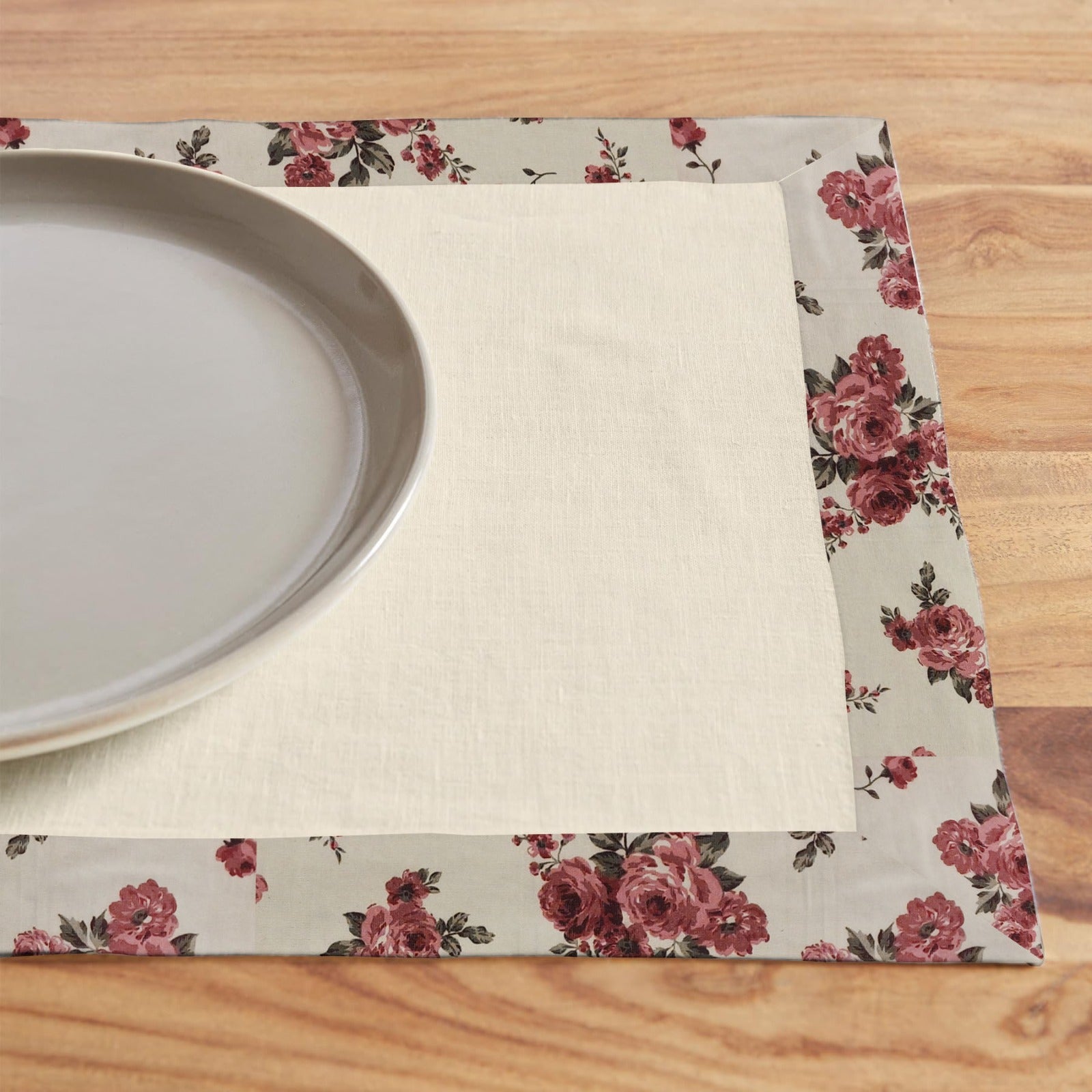 Print Bordered Cotton Dinning Set - Rose Garden - 99 Bedding Store