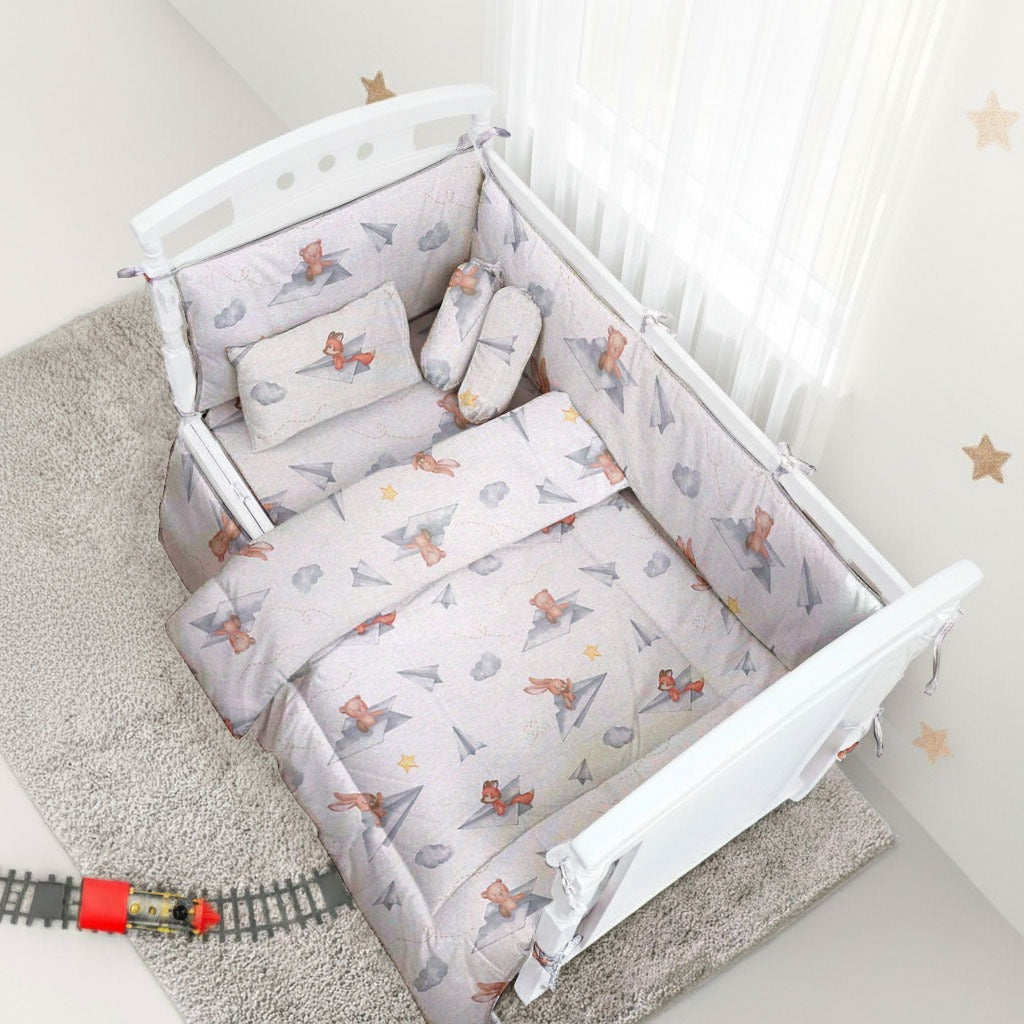 5 Pcs Printed Baby cot set- Mr Tom