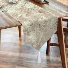 Waterproof Cotton Printed Table Runner With Tasel - Croft - 99 Bedding Store