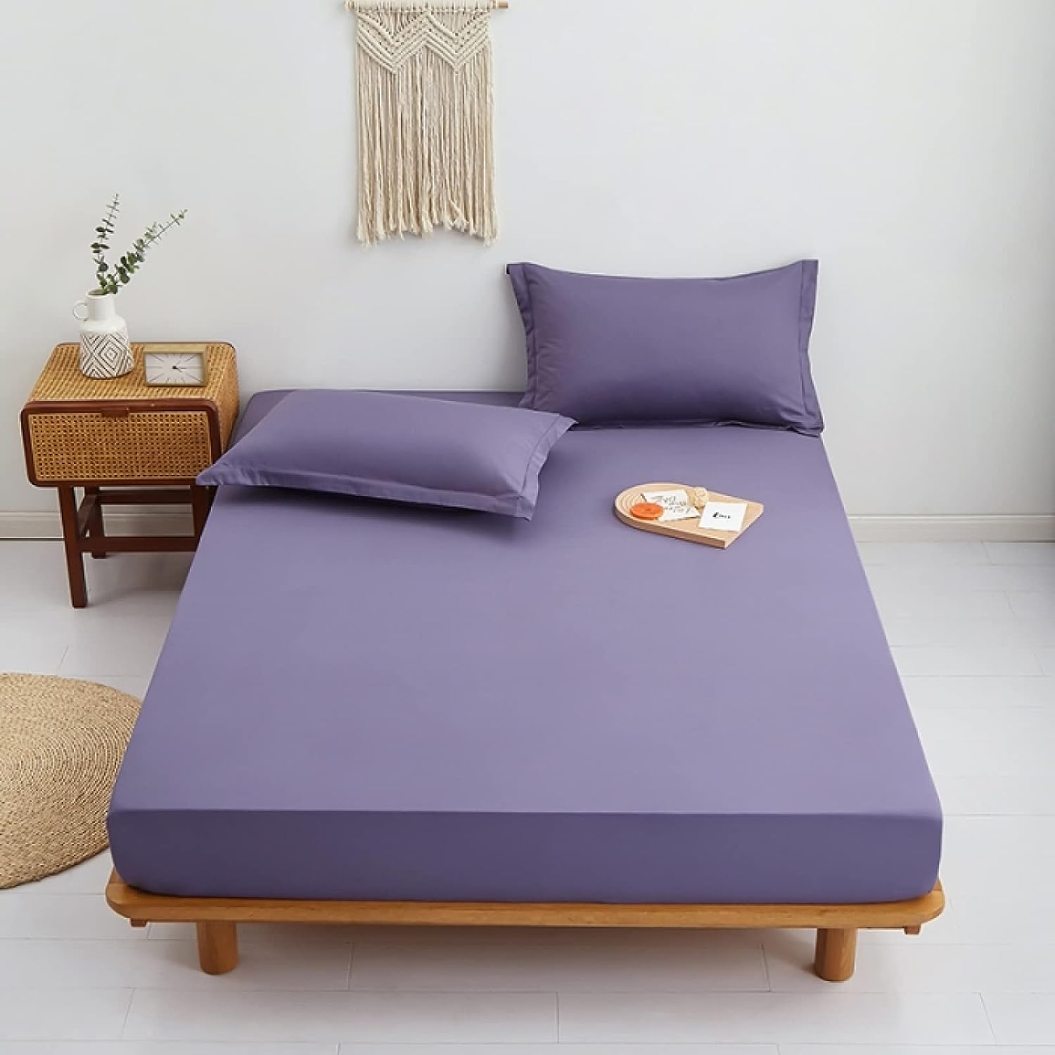 Purple Egyptian Cotton Fitted Sheet Set - 99 Bedding Store