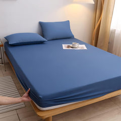 Dark Blue Egyptian Cotton Fitted Sheet Set - 99 Bedding Store