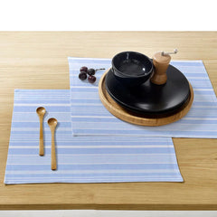 Waterproof Cotton Reversible Dinning Set - Blue Stripe - 99 Bedding Store