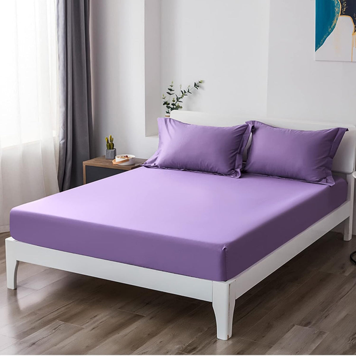 Lilac Egyptian Cotton Fitted Sheet Set - 99 Bedding Store