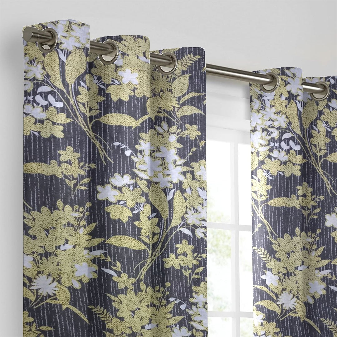 2PC PRINTED CURTAINS WITH LINING - SUNSHINE