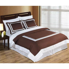 Luxury Ritch Cotton Ritz Hotel Style Duvet Cover Set - Taupe and Black - 99 Bedding Store