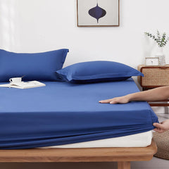 Dark Blue Egyptian Cotton Fitted Sheet Set - 99 Bedding Store