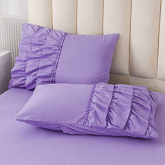 Luxury Cotton Frilled Duvet Set -Lilac - 99 Bedding Store