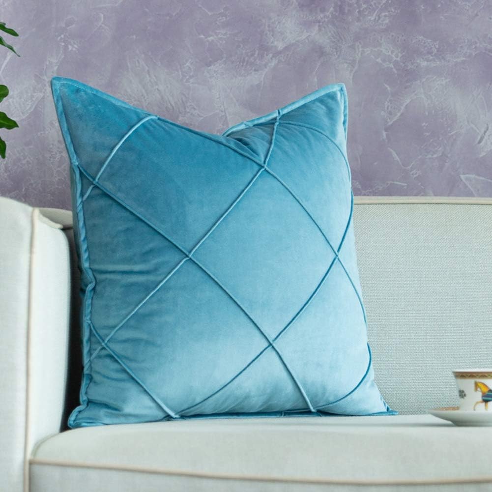 Pack of 2 Velvet Decorative Cross Pleated Cushions - 99 Bedding Store