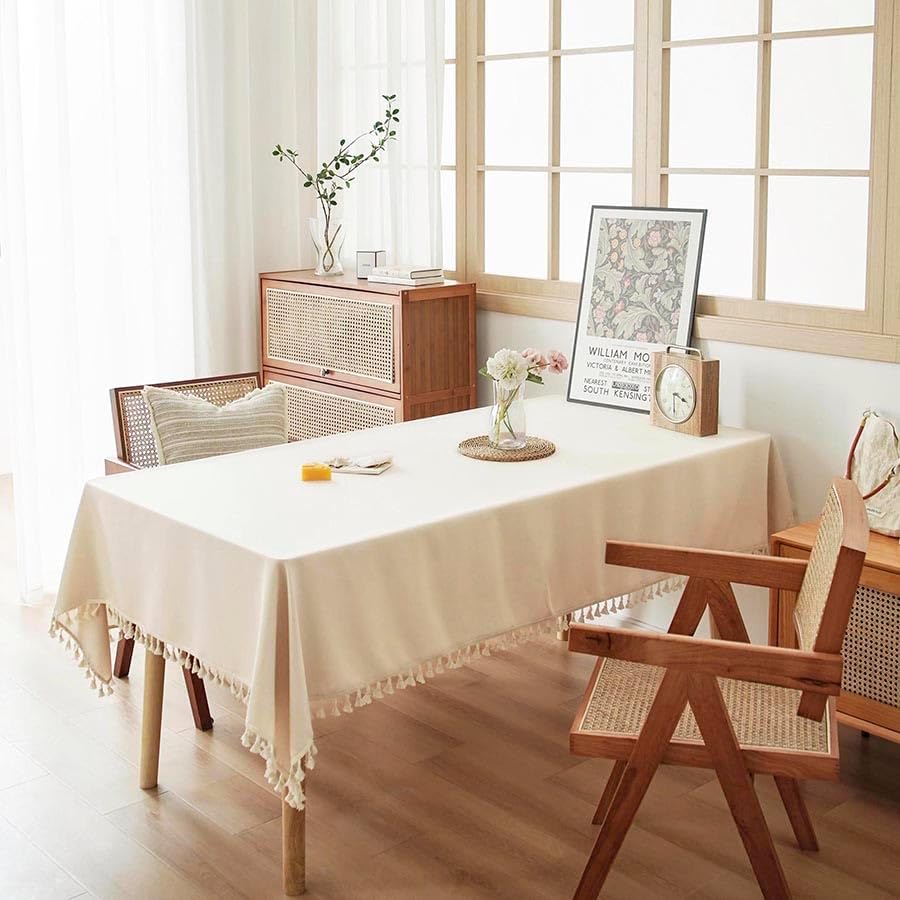 Decorative Cotton Tablecloth With Tassels -