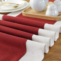 Jute Table Runner- White And Red - 99 Bedding Store