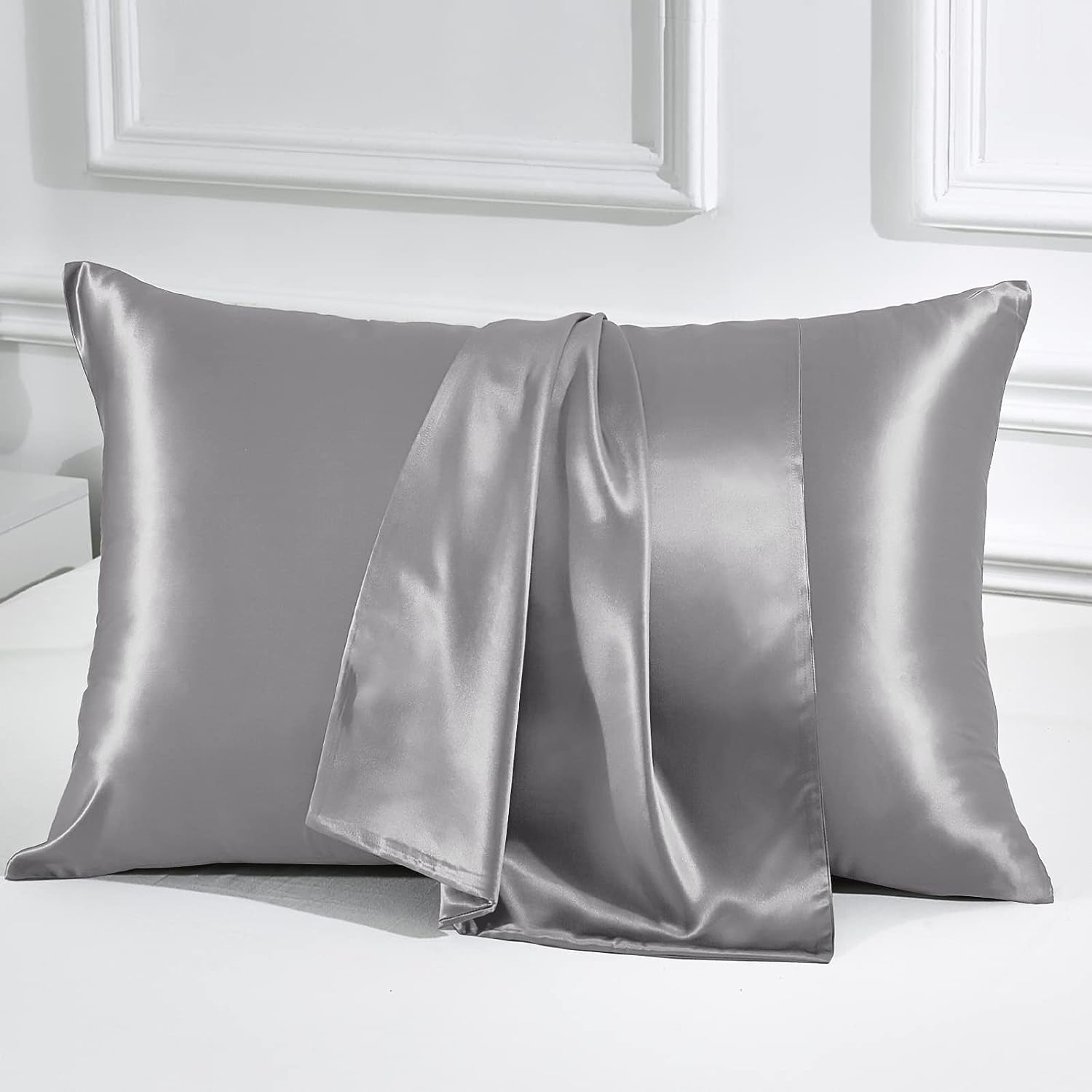 Mulberry Silk Pillowcase Pair Grey - 99 Bedding Store