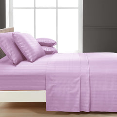 Luxury Strip Satin Bed sheet Set - Lilac - 99 Bedding Store